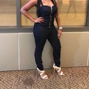 Denim Corset Jumpsuit